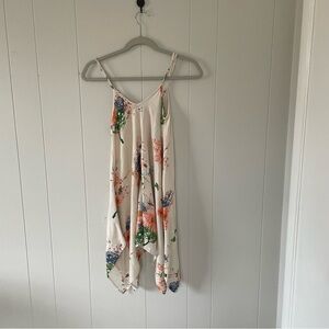 Elegant Floral Midi Dress with Spaghetti Straps